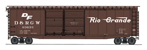50' PS-1 Double-Door Boxcar - Ready to Run -- Denver & Rio Grande Western (Boxcar Red, white, Flying Grande Logo)
