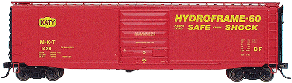 50' PS-1 Single-Door Boxcar - Ready to Run -- Missouri-Kansas-Texas Katy Hydroframe-60 (red w/black ends, yellow lettering