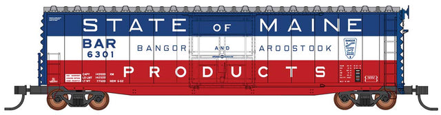 50' PS-1 Single Door Boxcar w/Cushion Underframe - Ready to Run -- Bangor & Aroostook (State of Maine, red, white, blue)