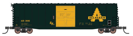 50' PS-1 Plug-Door Boxcar w/Cushion Underframe - Modernized - Ready to Run -- Allagash (Fictional Scheme, green, yellow)