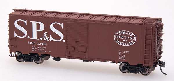 40' 12-Panel Boxcar - Ready to Run -- Spokane, Portland & Seattle (Boxcar Red, Large, Straight Billboard SP&S)