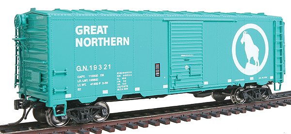 40' 12-Panel Boxcar - Ready to Run -- Great Northern (Glacier Green w/Large White Goat)