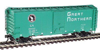 40' 12-Panel Boxcar - Ready to Run -- Great Northern (Glacier Green, Empire Builder Font Lettering, Small Rocky Lo-1