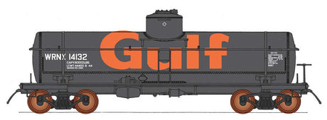 ACF Type 27 Riveted 8,000-Gallon Tank Car - Ready to Run -- Gulf Oil WRNX (black, orange, Billboard Gulf)