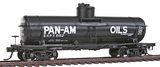 ACF Type 27 Riveted 8,000-Gallon Tank Car - Ready to Run -- Pan-Am Oils SHPX (black, white)-1