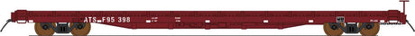 60' Wood-Deck Flatcar - Ready to Run -- Santa Fe (1990, Boxcar Red, No Logo)