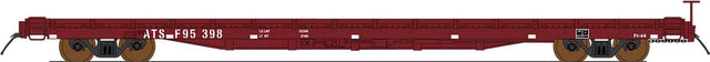60' Wood-Deck Flatcar - Ready to Run -- Santa Fe (1990, Boxcar Red, No Logo)