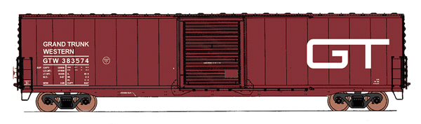 60' PS-1 Single-Door Boxcar - Ready to Run -- Grand Trunk Western (Boxcar Red, white, Post-1963 GT logo)