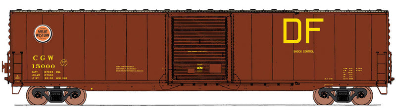 60' PS-1 Single-Door Boxcar - Ready to Run -- Chicago Great Western (Boxcar Red, red, Lucky Strike Logo)