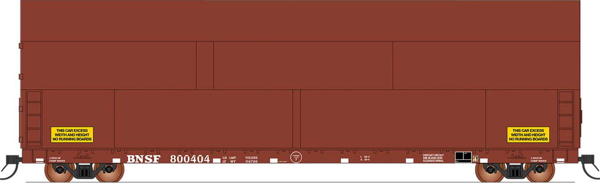 Sky Box Aerospace Flatcar with Cover - Ready to Run -- BNSF Railway (Boxcar Red)