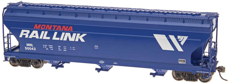 ACF 4650 Cubic Foot 3-Bay Covered Hopper - Ready to Run -- Montana Rail Link w/Lion's Head Logo (blue w/white Lettering)