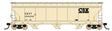 ACF 4650 Cubic Foot 3-Bay Covered Hopper - Ready to Run -- CSXT (tan w/black Markings)