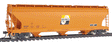 ACF 4650 Cubic Foot 3-Bay Covered Hopper - Ready to Run -- Far-Mar-Co (orange, black, brown)-1