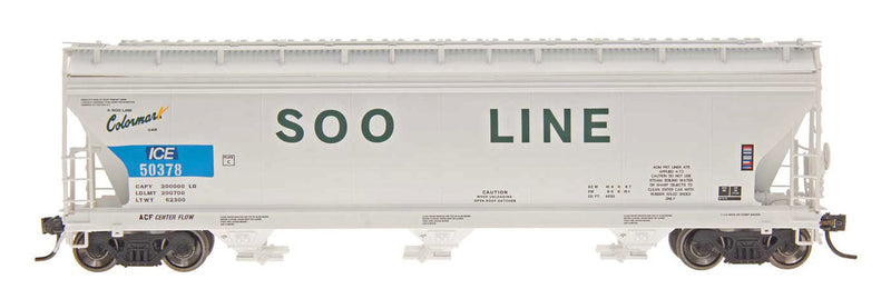 ACF 4650 Cubic Foot 3-Bay Covered Hopper - Ready to Run -- Iowa, Chicago & Eastern (Ex-Soo, white, green)