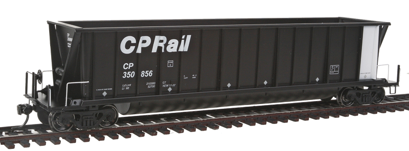 Bathtub Coal Gondola - Ready to Run -- Canadian Pacific (black, white; Large CP Rail, No Logo)