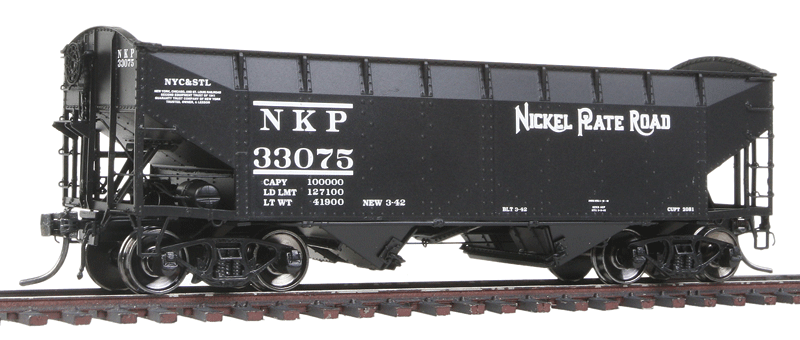 AAR Alternate Standard Offset-Side 2-Bay Open Hopper w/Arch End - Ready to Run -- Nickel Plate Road (black)