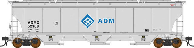 Trinity 5161 3-Bay Covered Hopper - Ready to Run -- Archer-Daniels-Midland (gray, Molecule Logo)