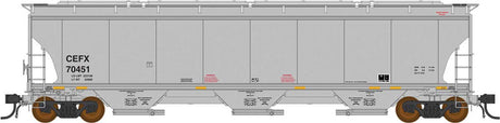 Trinity 5161 3-Bay Covered Hopper - Ready to Run -- CEFX (gray, yellow conspicuity marks)