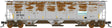 Trinity 5161 3-Bay Covered Hopper - Ready to Run -- Kansas City Southern (Weathered, Ex-Farmland Patched, gray, yellow conspicui