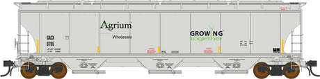 Trinity 5161 3-Bay Covered Hopper - Ready to Run -- Agrium GACX (gray, green, black, yellow conspicuity marks)