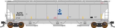 Trinity 5161 3-Bay Covered Hopper - Ready to Run -- David J Joseph DJTX (gray,blue, yellow conspicuity marks)