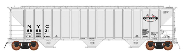 4785 PS2-CD Covered Hopper Early Version - Ready to Run -- New York Central (gray, black, white)