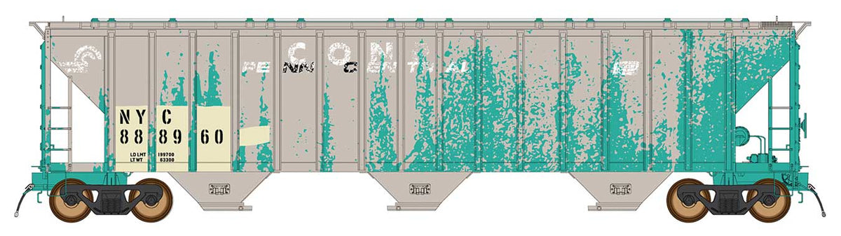 4785 PS2-CD Covered Hopper Late Version - Ready to Run -- CSX (Patched Ex-CR/PC, Weathered, Jade Green, Small Logo)