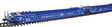Maxi IV Intermodal Well Car 3-Unit Set Early Version - Ready to Run -- Pacer Stacktrain BRAN (blue, white, red)-1