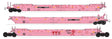 Maxi IV Stack 3-Car Articulated Set - Ready to Run -- TTX DTTX #732301 (Breast Cancer Awareness, pink, red)