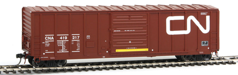 Pullman-Standard 5277 Cu.Ft. Exterior-Post Boxcar - Ready to Run - Pinnacle -- Canadian National (Boxcar Red, white, yellow, Large Noodle Logo)