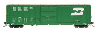 Pullman-Standard 5277 Cu.Ft. Exterior-Post Boxcar - Ready to Run - Pinnacle -- Burlington Northern (Cascade Green, white, Medium Logo)