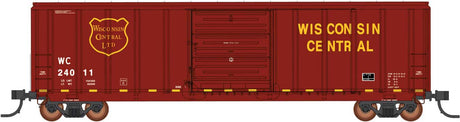 Pullman-Standard 5277 Cu.Ft. Exterior-Post Boxcar - Ready to Run -- Wisconsin Central (maroon, gold)