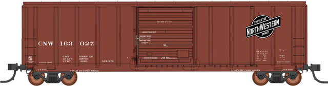 Pullman-Standard 5277 Cu.Ft. Exterior-Post Boxcar - Ready to Run -- Chicago & North Western (Boxcar Red, black logo)