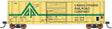 Pullman-Standard 5277 Cu.Ft. Exterior-Post Boxcar - Ready to Run -- Camas Prairie (Fantasy Scheme, yellow, green)