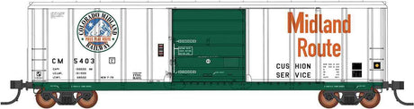 Pullman-Standard 5277 Cu.Ft. Exterior-Post Boxcar - Ready to Run -- Colorado Midland (Fantasy Scheme, white, green, orange)