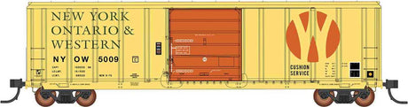 Pullman-Standard 5277 Cu.Ft. Exterior-Post Boxcar - Ready to Run -- New York, Ontario & Western (Fantasy Scheme, yellow, red)