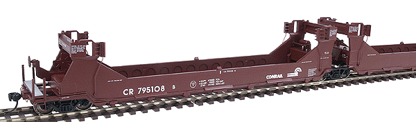 Gunderson Twin Stack Five Unit Set - Ready to Run -- Conrail (Boxcar Red)