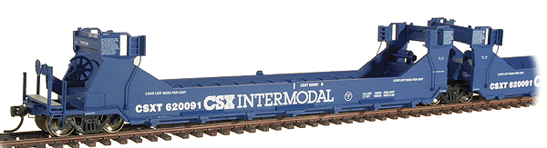 Gunderson Twin Stack Five Unit Set - Ready to Run -- CSX Transportation (blue)