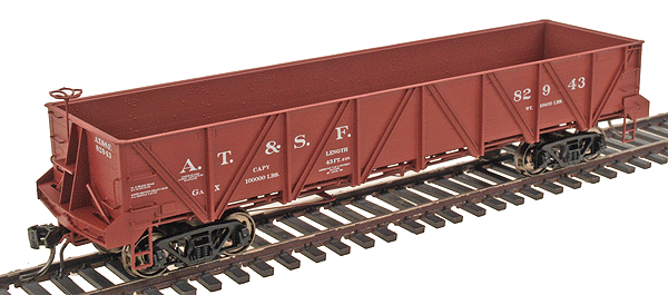 Santa Fe Caswell Gondola - Ready-to-Run -- Atchison, Topeka & Santa Fe (Class Ga-X; Boxcar Red; "A.T.&S.F.")
