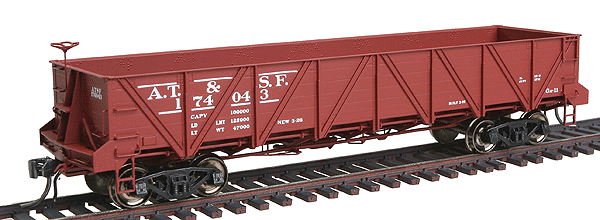 Santa Fe Caswell Gondola - Ready-to-Run -- Atchison, Topeka & Santa Fe (Class Ga-11; As-Built; Boxcar Red; "A.T.&S.F."