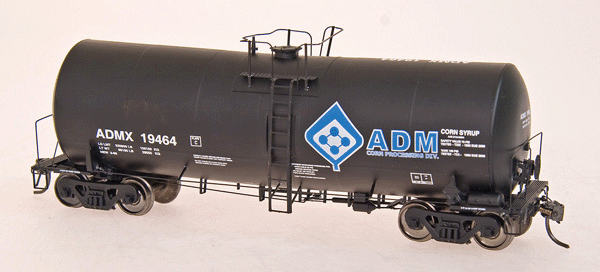 Trinity 19,600-Gallon Tank Car - Ready to Run -- Archer-Daniels-Midland ADMX (black, white, blue; Molecule Logo)-1