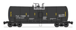 Trinity 19,600-Gallon Tank Car - Ready to Run -- Trinity Industries TILX (black, gray, white, yellow Conspicuity Markings)