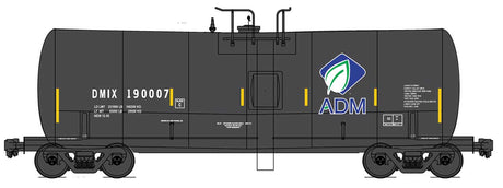 Trinity 19,600-Gallon Tank Car - Ready to Run -- Archer-Daniels-Midland DMIX (black, blue, Leaf Logo, yellow conspicuity mark