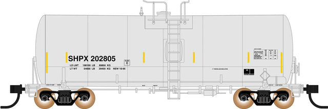 Trinity 19,600-Gallon Tank Car - Ready to Run -- Shippers Car Line SHPX (Post 2005, gray, black, yellow)
