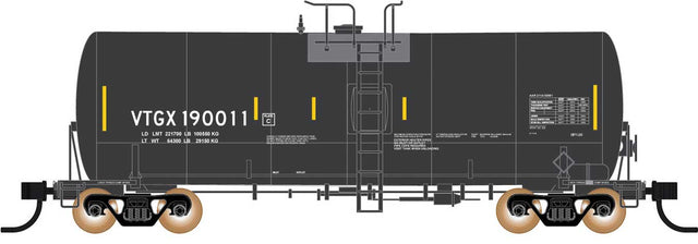 Trinity 19,600-Gallon Tank Car - Ready to Run -- VTGX (Post 2005, black, yellow)