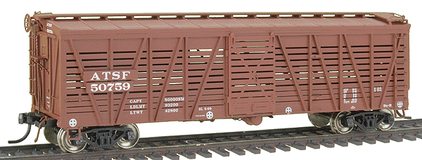 Santa Fe Class Sk-R Single-Deck Stock Car - Ready to Run -- Santa Fe w/AB Brakes (Late, Boxcar Red) (CANCELLED)
