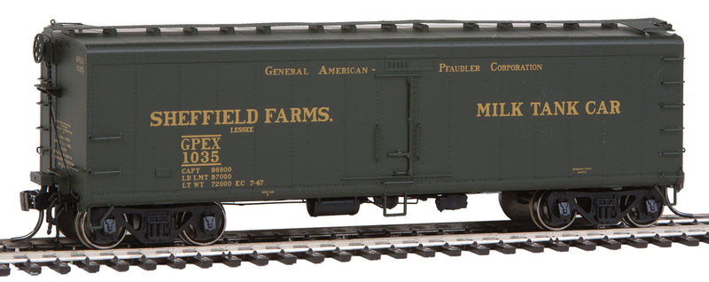 General-American Pfaudler (GPEX) 40' Steel Milk Tank Car - Ready to Run -- Sheffield Farms