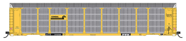 Tri-Level Enclosed Auto Rack - Ready to Run -- Conrail ETTX #701407 (yellow, black, silver)