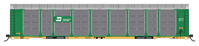 Tri-Level Enclosed Auto Rack - Ready to Run -- Burlington Northern ETTX #852630 (Cascade Green, yellow, black, white, silve