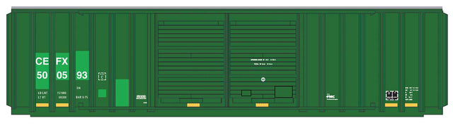 FMC 5283 Cubic Foot Double-Door Boxcar - Ready to Run -- CEFX (Patched, green)